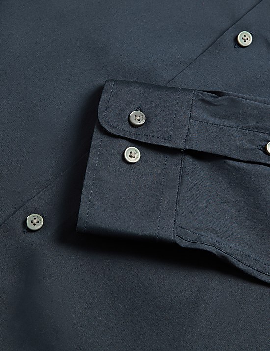 Slim-fit performance overhemd