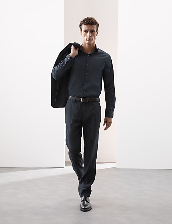 Slim-fit performance overhemd