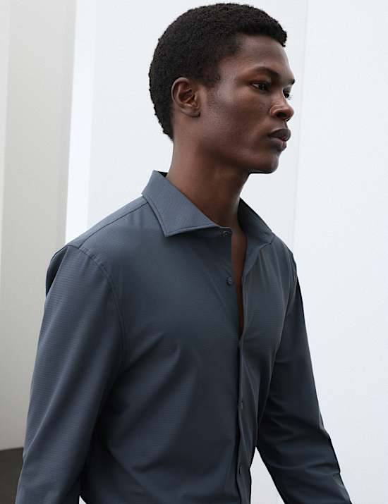 Chemise textur&eacute;e ultra-extensible