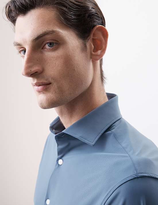 Gedefinieerd performance-overhemd met stretch