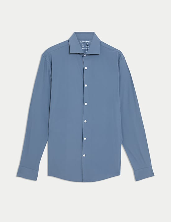 Gedefinieerd performance-overhemd met stretch