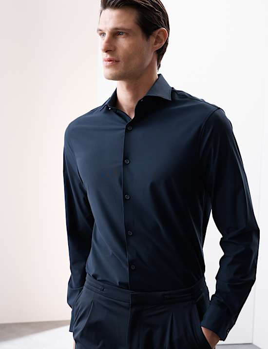 Tailliertes Stretch-Performance-Hemd