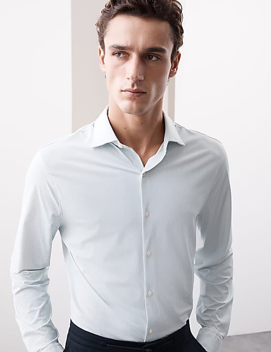 Slim Fit Super Stretch Printed Shirt