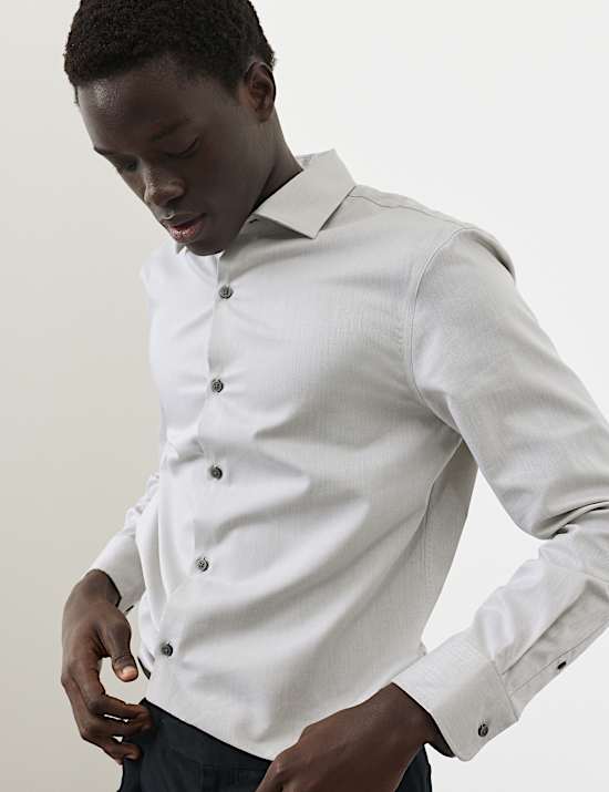 Slim Fit Cotton Rich Dress Shirt