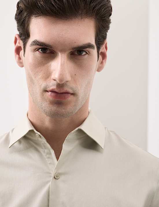 Slim Fit Cotton Performance Shirt