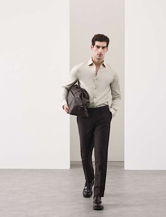 Slim Fit Cotton Performance Shirt