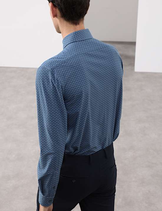 Tailored Fit Stretch Performance Printed Shirt