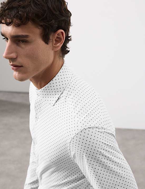 Tailored Fit Stretch Performance Printed Shirt