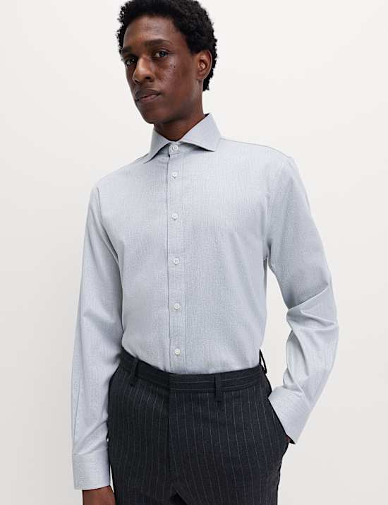 Regular Fit Ultimate Non Iron Cotton Textured Shirt