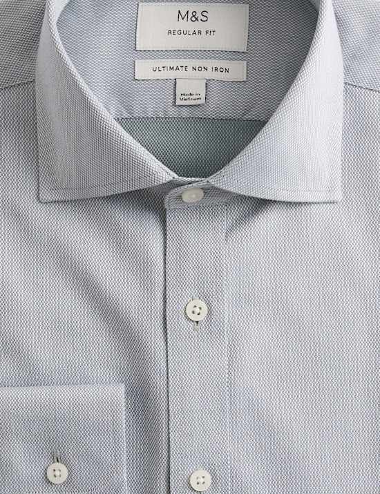 Regular Fit Ultimate Non Iron Cotton Textured Shirt