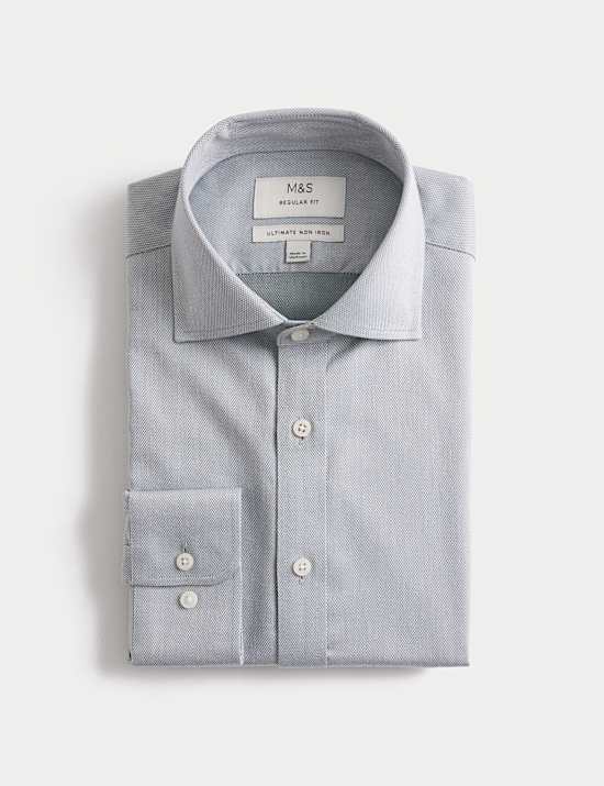 Regular Fit Ultimate Non Iron Cotton Textured Shirt