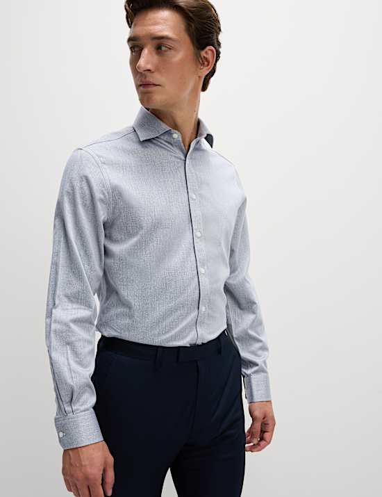 Regular Fit Ultimate Non Iron Cotton Textured Shirt
