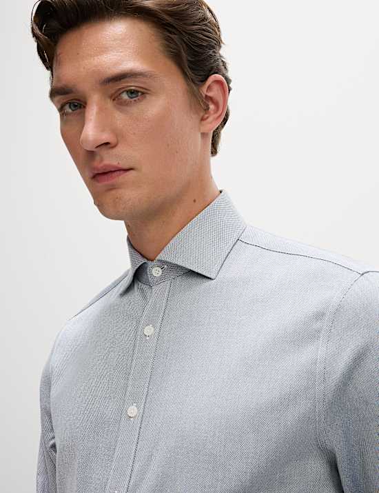 Regular Fit Ultimate Non Iron Cotton Textured Shirt