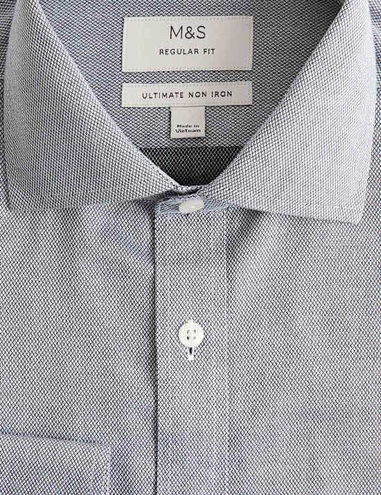 Regular Fit Ultimate Non Iron Cotton Textured Shirt