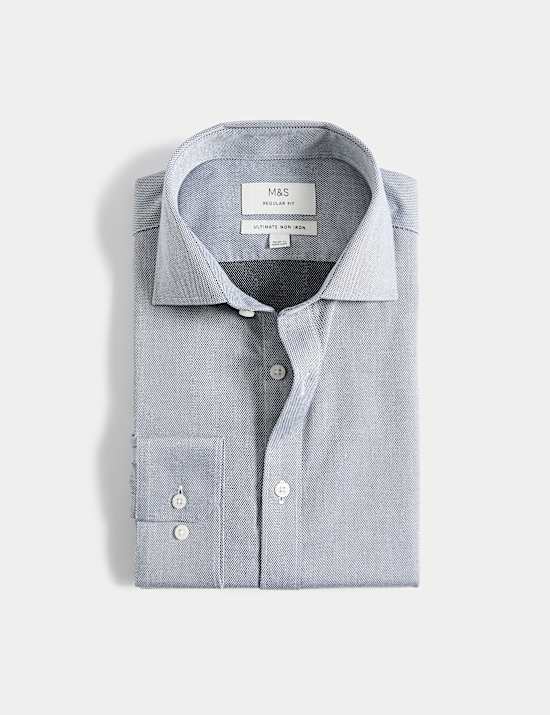 Regular Fit Ultimate Non Iron Cotton Textured Shirt