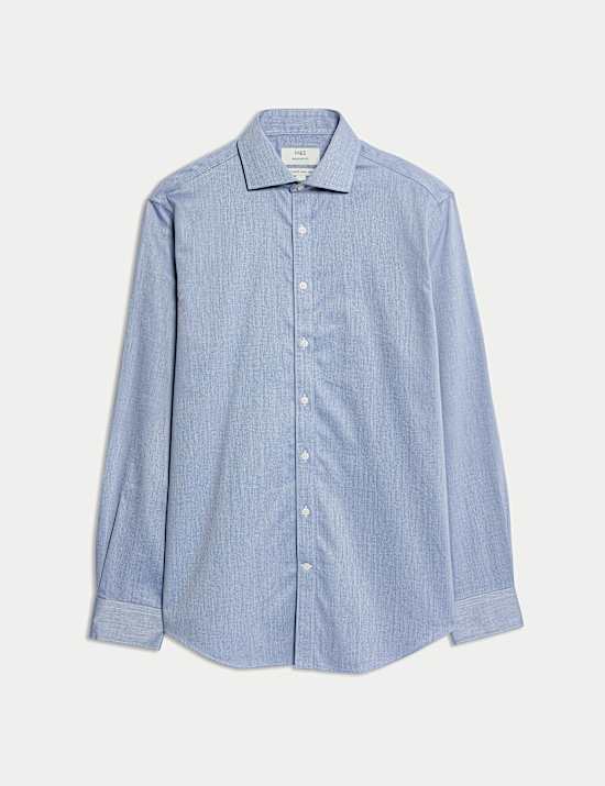 Slim Fit Ultimate Non Iron Pure Cotton Textured Shirt