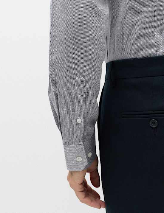 Slim Fit Ultimate Non Iron Pure Cotton Textured Shirt