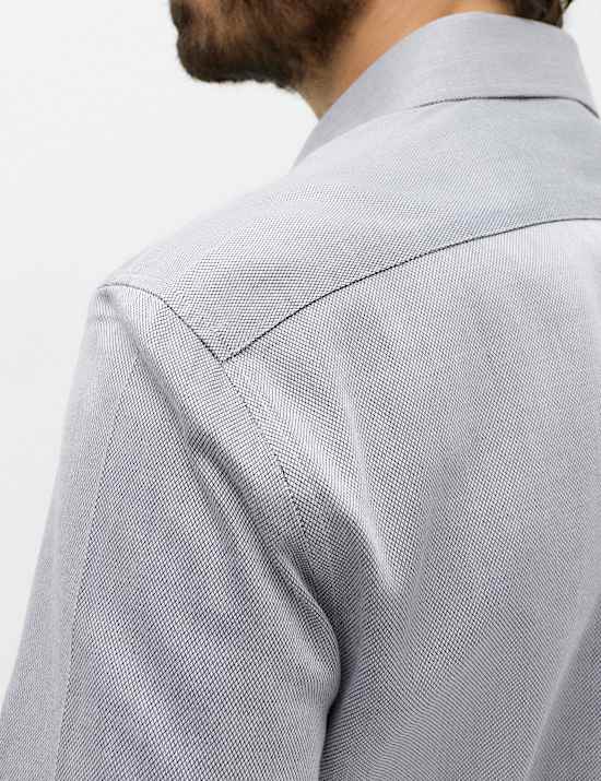 Slim Fit Ultimate Non Iron Pure Cotton Textured Shirt