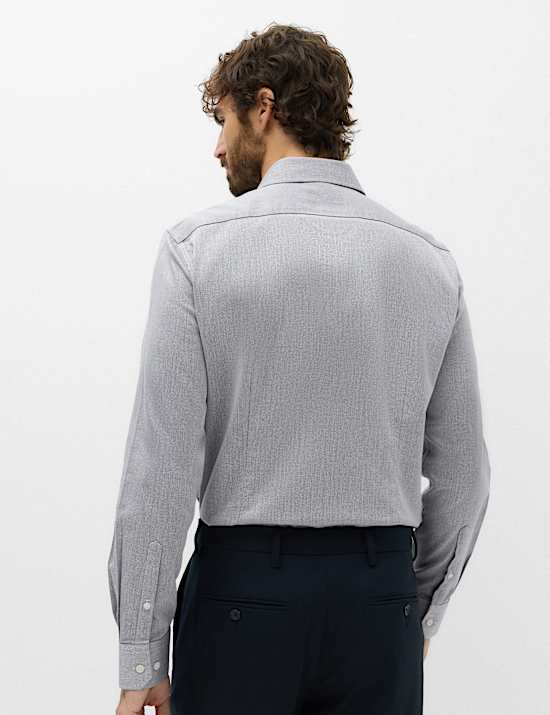 Slim Fit Ultimate Non Iron Pure Cotton Textured Shirt