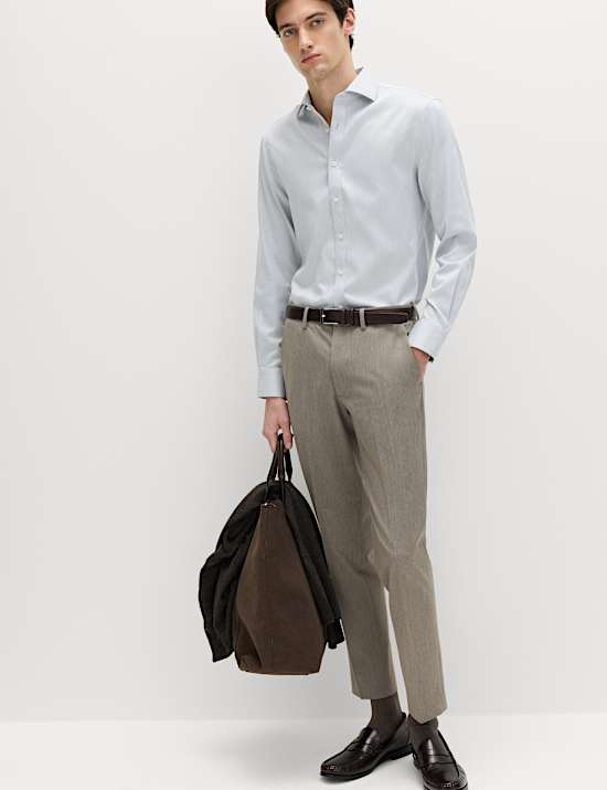 Slim Fit Ultimate Non Iron Pure Cotton Textured Shirt