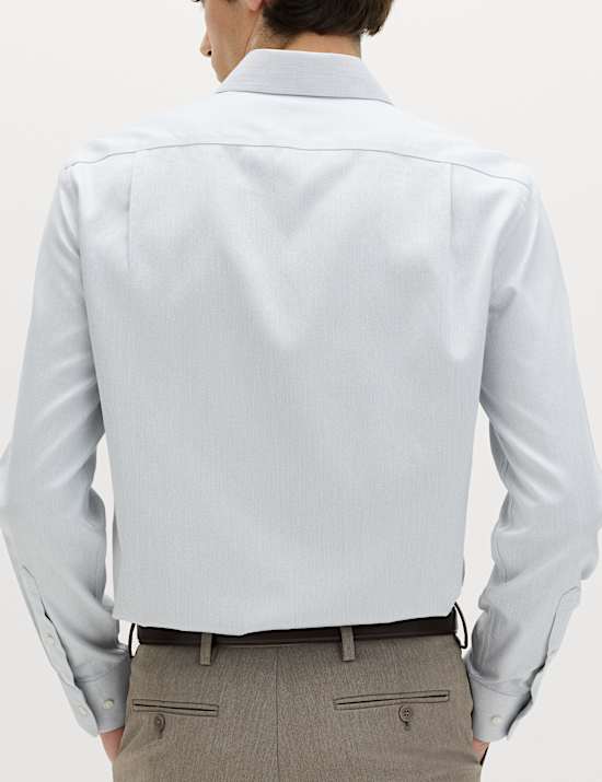 Slim Fit Ultimate Non Iron Pure Cotton Textured Shirt