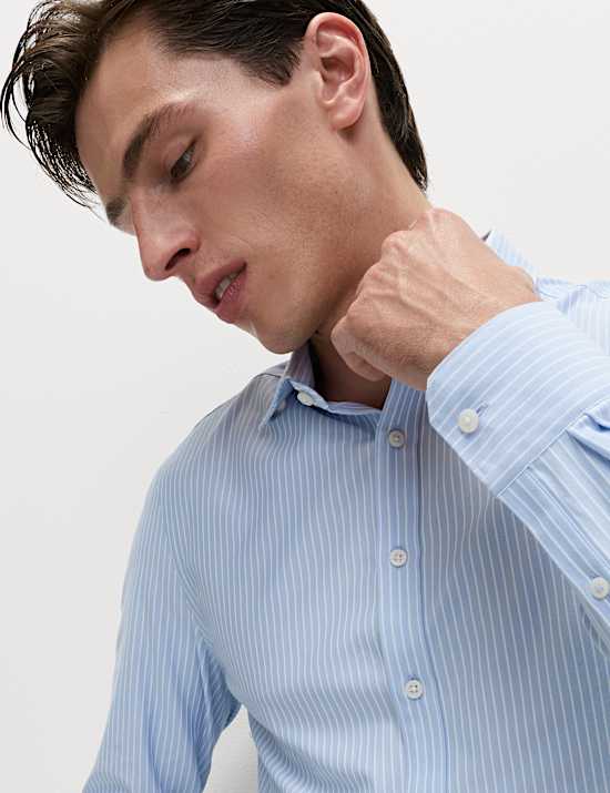 Regular Fit Ultimate Non Iron Jersey Striped Shirt