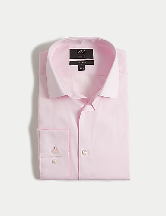 Slim Fit Non Iron Pure Cotton Twill Shirt