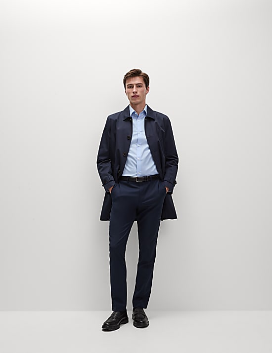 Camisa de sarga ajustada 100% algodón sin planchado