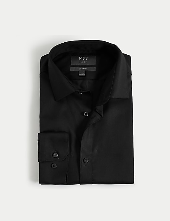 Slim Fit Non Iron Pure Cotton Twill Shirt