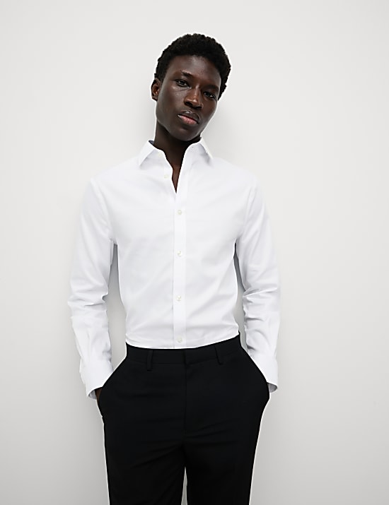Slim Fit Non Iron Pure Cotton Twill Shirt