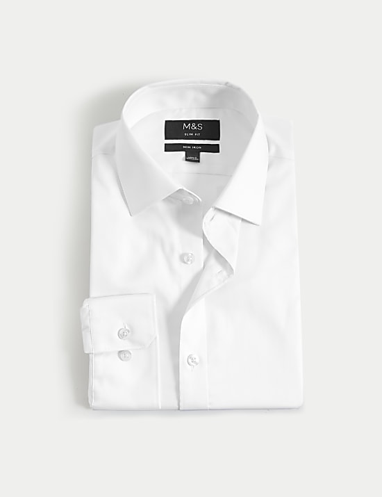 Slim Fit Non Iron Pure Cotton Twill Shirt