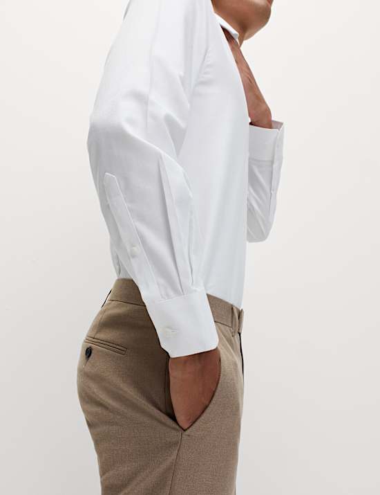 B&uuml;gelfreies Ultimate Hemd aus Baumwolle mit Karomuster in Slim Fit 5 cm k&uuml;rzer