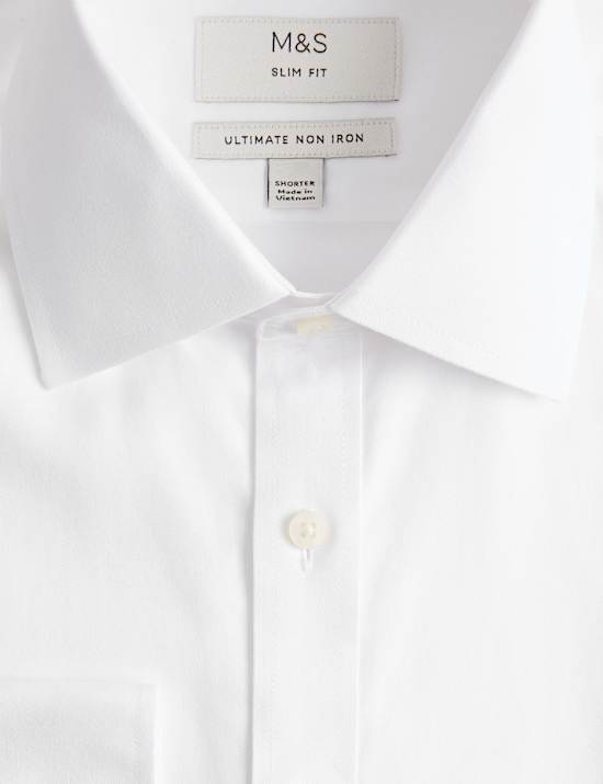 B&uuml;gelfreies Ultimate Hemd aus Baumwolle mit Karomuster in Slim Fit 5 cm k&uuml;rzer