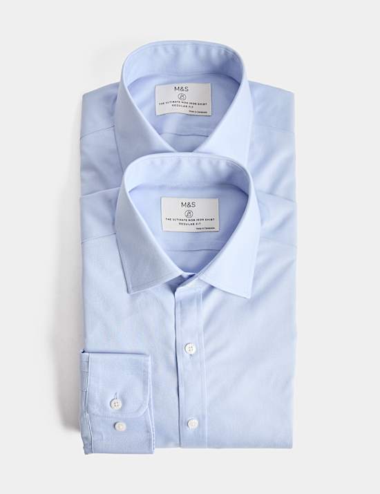 Ultimate 2 Pack Regular Fit Non Iron Shirts