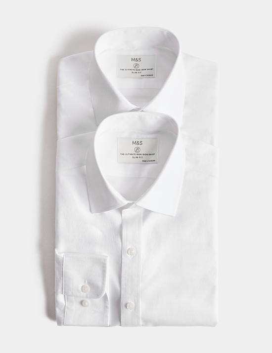 Ultimate 2 Pack Slim Fit Non Iron Shirts