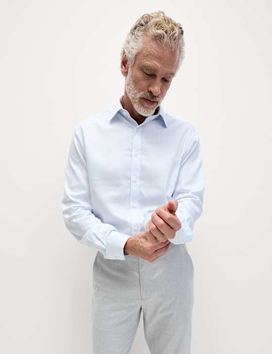 Regular Fit Ultimate Non Iron Cotton Striped Shirt