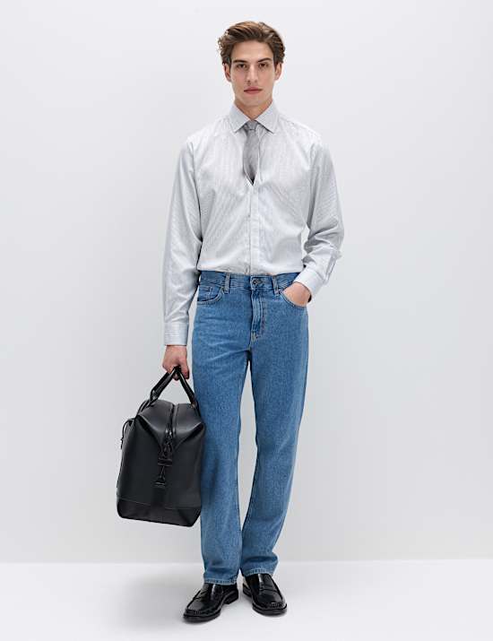 Regular Fit Ultimate Non Iron Cotton Striped Shirt