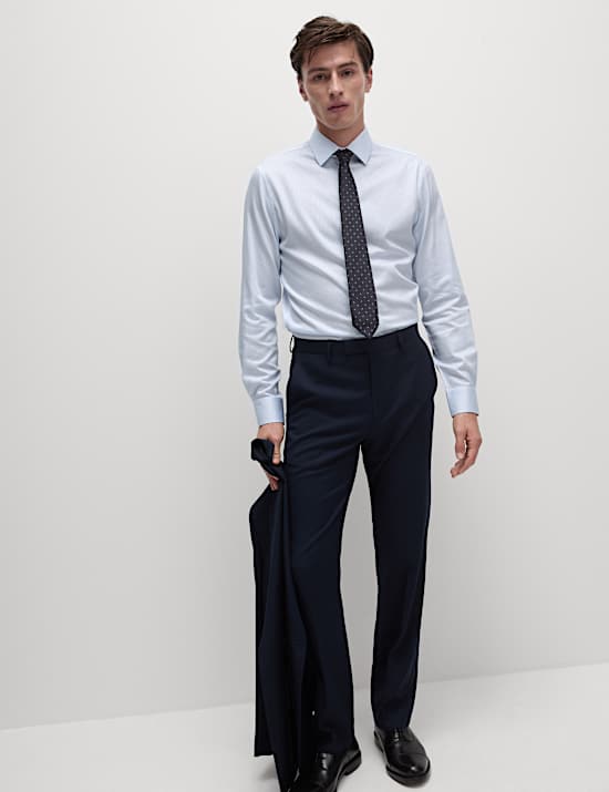 Slim-fit gestreept Ultimate-overhemd van strijkvrij katoen