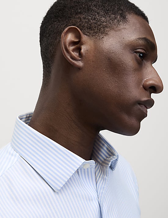 Ultimate Regular Fit bügelfreies Hemd aus Baumwolle mit Streifenmuster