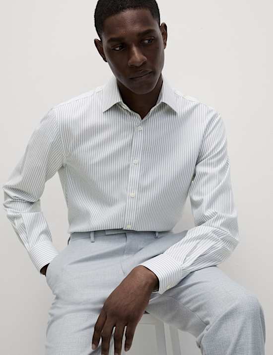 Regular Fit Ultimate Non Iron Cotton Striped Shirt