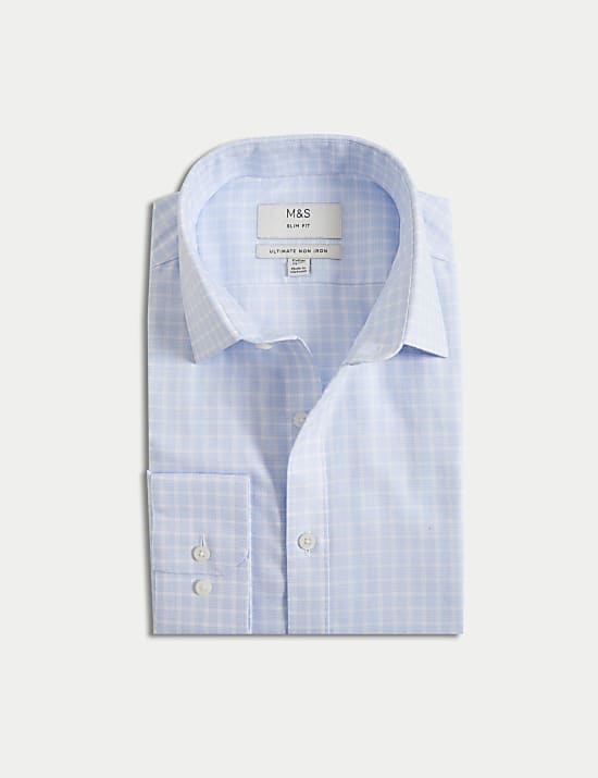 Slim Fit Ultimate Non Iron Cotton Check Shirt