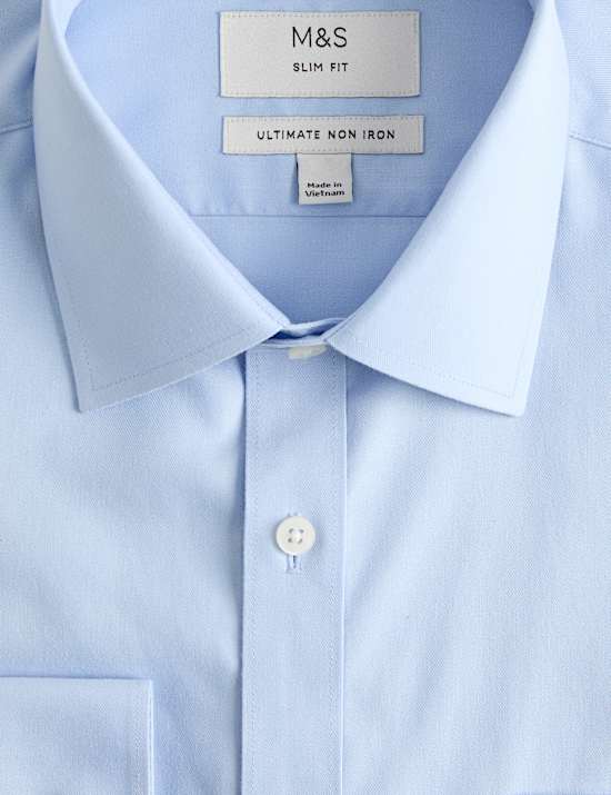 B&uuml;gelfreies Ultimate Hemd aus reiner Baumwolle in Slim Fit