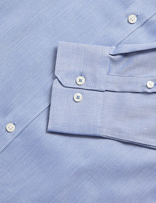 Regular Fit Easy Iron Pure Cotton Textured Shirt