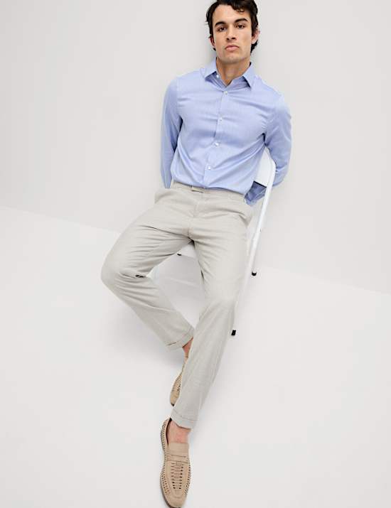 Regular Fit Easy Iron Pure Cotton Textured Shirt