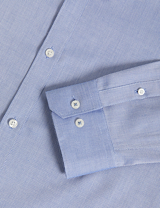 Regular Fit Easy Iron Pure Cotton Textured Shirt