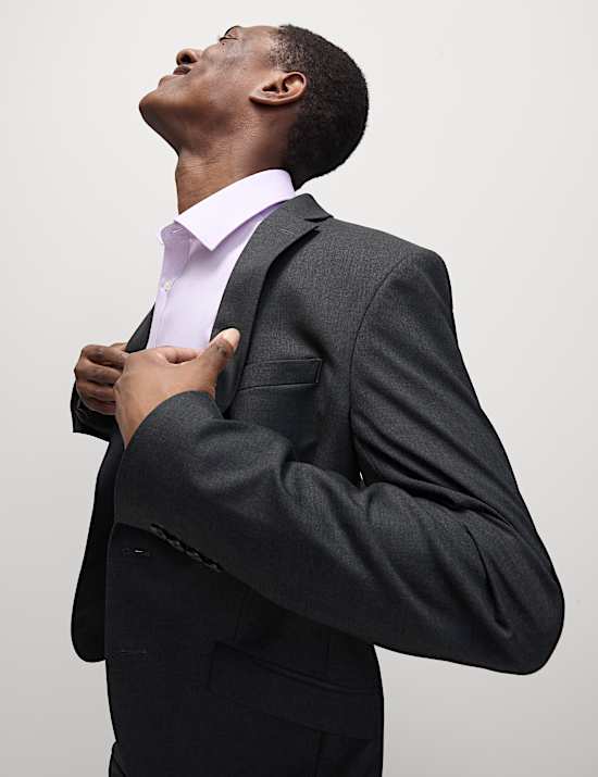 Πουκάμισο με ανάγλυφη υφή σε κανονική γραμμή για εύκολο σιδέρωμα από 100% βαμβάκι