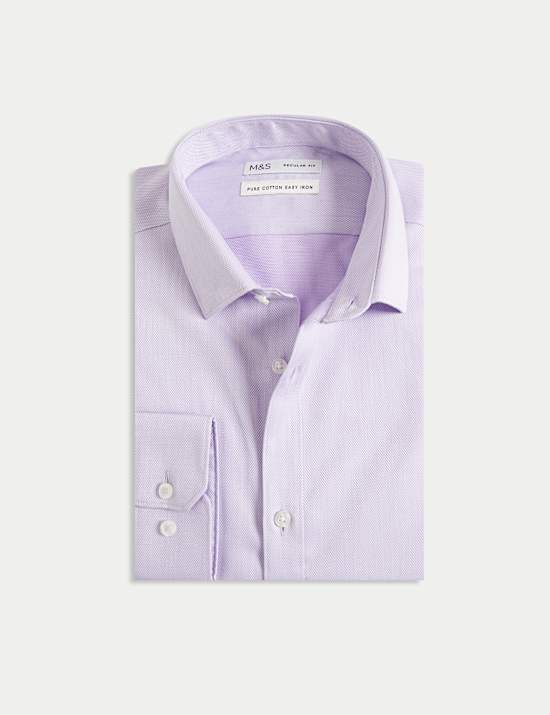 Πουκάμισο με ανάγλυφη υφή σε κανονική γραμμή για εύκολο σιδέρωμα από 100% βαμβάκι