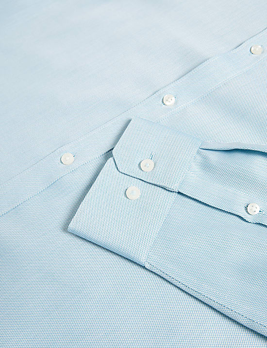 Regular Fit Easy Iron Pure Cotton Textured Shirt