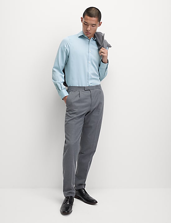 Regular Fit Easy Iron Pure Cotton Textured Shirt