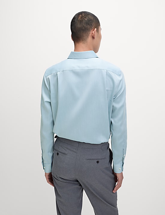 Regular Fit Easy Iron Pure Cotton Textured Shirt